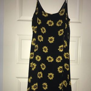 MS BASIC spaghetti strap sunflower dress size L